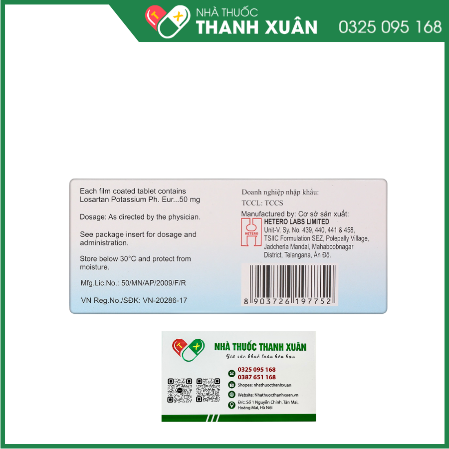 Losagen 50 điều trị tăng huyết áp